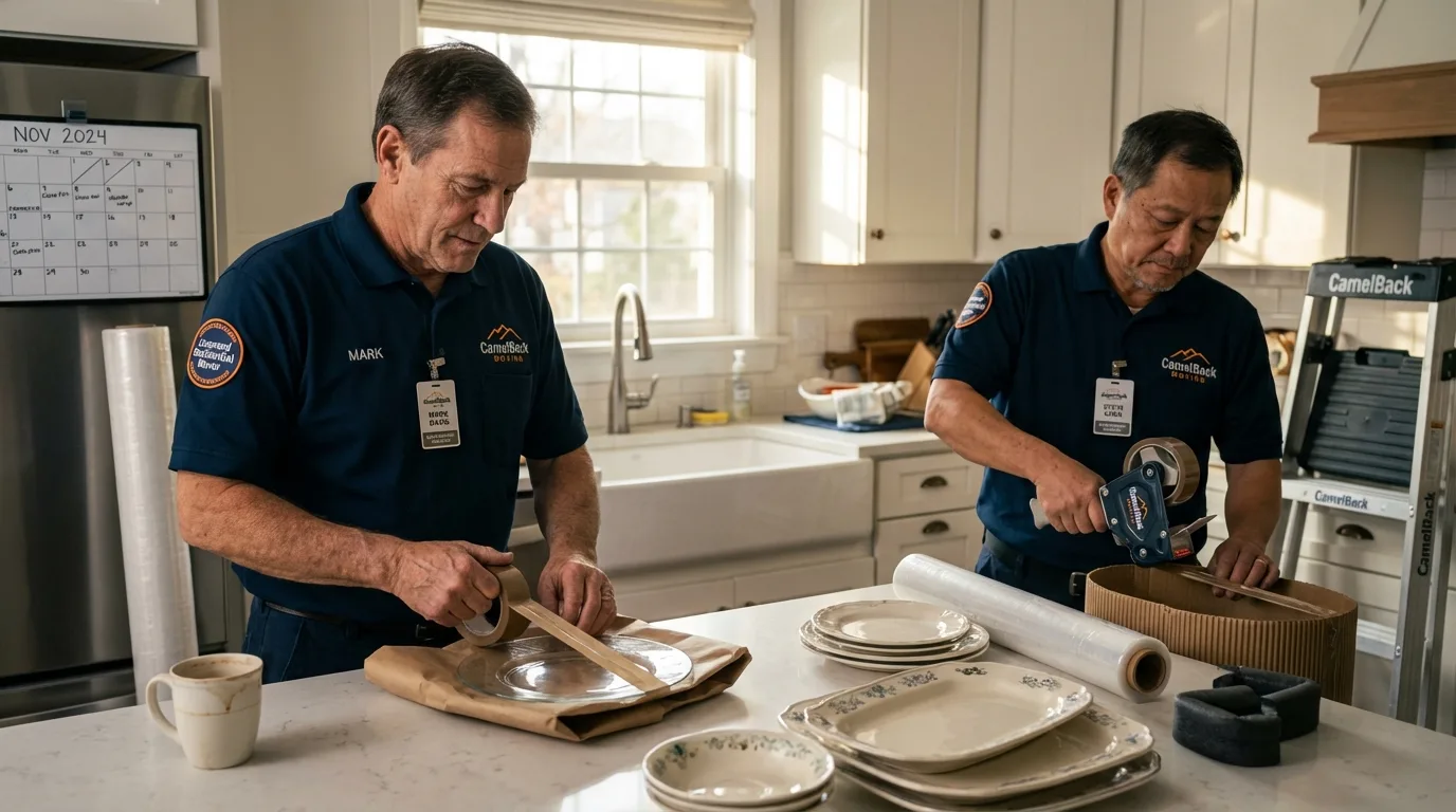 Professional crew packing kitchen dishware in Charles Town, WV